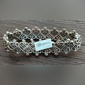 Brighton Silver Scroll Heart Bracelet